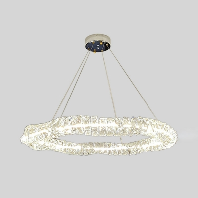 1 Light Contemporary Style Circle Shape Metal Chandelier Pendant Light