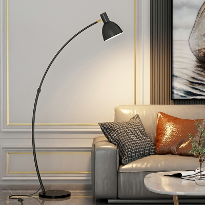 1 Light Minimalistic Style Bell Shape Metal Standing Floor Lights for Living Room