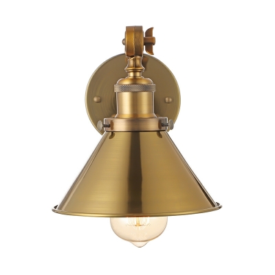1 Light Warehouse Style Cone Shape Metal Wall Sconce Lighting