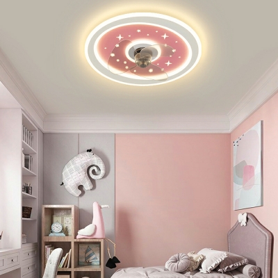2 Lights Kids Style Star Shape Metal Ceiling Mount Light Fixture