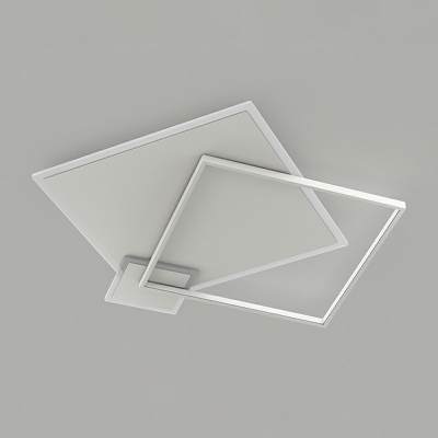 3 Lights Modern Style Square Shape Metal Flush Mount Ceiling Chandelier