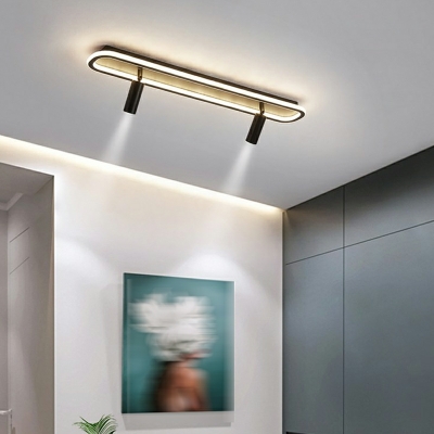 4 Lights Simple Style Oval Shape Metal Flush Mount Ceiling Chandelier