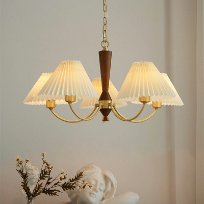 5 Lights Traditional Style Cone Shape Metal Chandelier Light Fixture