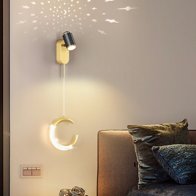 Adjustable Drum Wall Mounted Light Fixture Metal Minimalism for Bedroom