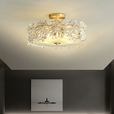 Creative Light Luxury Snow Glass Ceiling Light Fixture for Bedroom and Living Room