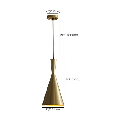 Creative Personality Metal Cone Pendant Light for Bar and Bedroom
