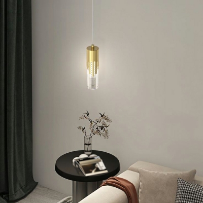 Cylinder Hanging Pendant Lights Crystal Minimalism for Dinning Room