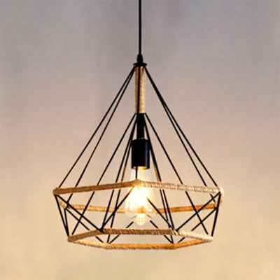 Industrial Style Vintage Twine Rope Pendant Lights for Bars and Restaurants