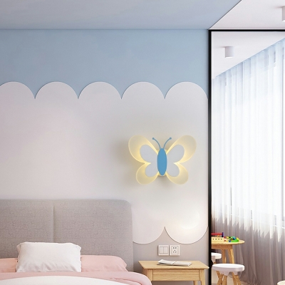 LED Creative Cartoon Butterfly Wall Lamp with Warm Light for Aisle and Bedroom