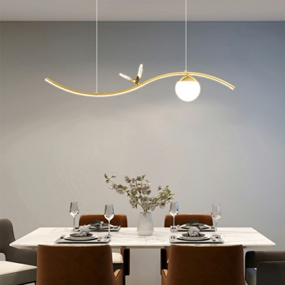 LED Linear Island Lighting Fixtures Minimalism for Dinning Room