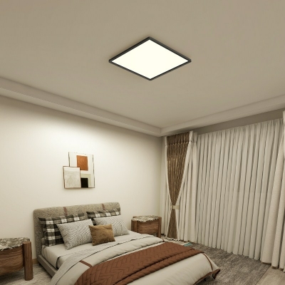 LED Modern Minimalist Slim Square Flushmount Ceiling Light for Bedroom