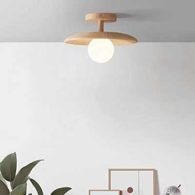 Nordic Minimalist Wooden Small Ceiling Light Fixture for Corridors and Balconies