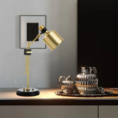 Post Modern Minimalist Hollow Metal Table Lamp in Gold for Bedroom