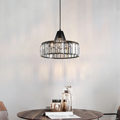 Round Light Luxury Crystal Pendant Light for Dining Room and Bedroom