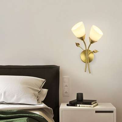 1 Light Farmhouse Style Flower Shape Metal Wall Sconces Light Fixtures
