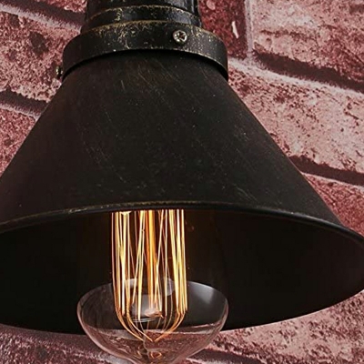 1 Light Vintage Style Cone Shape Metal Flush Mount Wall Sconce