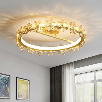 2 Lights Minimalist Style Ring Shape Metal Ceiling Flush Mount Lights