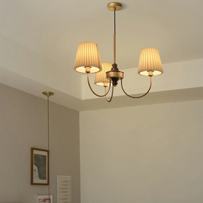 3 Lights Traditional Style Bell Shape Metal Chandelier Light Fixture
