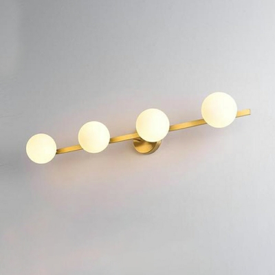 4 Lights Minimalist Style Globe Shape Metal Wall Mounted Vanity Lights