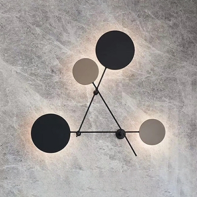 4 Lights Minimalistic Style Round Shape Metal Flush Mount Wall Sconce