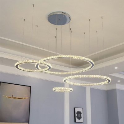 4 Lights Modernist Style Ring Shape Metal Chandelier Light Fixture