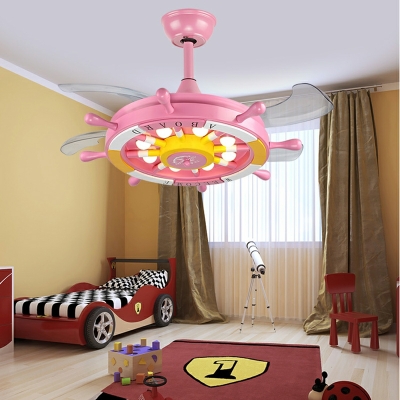 Cartoon Minimalism Ceiling Fans Metal LED Creative Basic for Kid's Room