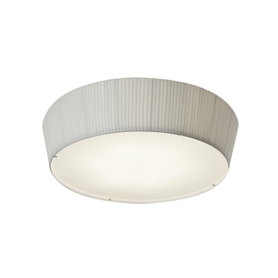 Fabric Flush Mount Ceiling Lighting Fixture Traditional Drum for Living Room