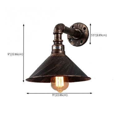 Industrial Wind Retro Wrought Iron Wall Lamp 1 Light for Garden and Balcony