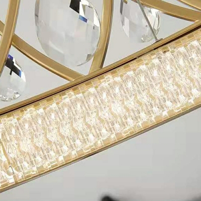 LED Minimalism Chandelier Lighting Fixture Crystal Linear for Dinning Room