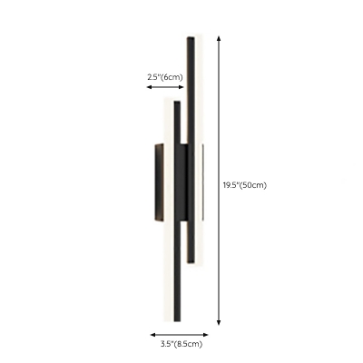 LED Modern Minimalist Line Wall Light in Black for Aisle and Bedroom