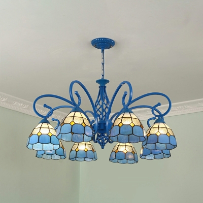 Tiffany Chandelier Lighting Fixtures Cone Mediterranean for Living Room
