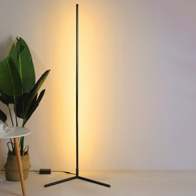 1 Light Minimalism Style Linear Shape Metal Standing Floor Lights