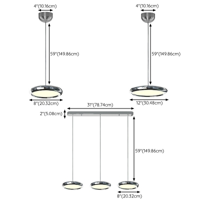 1 Light Minimalistic Style Round Shape Metal Commercial Pendant Lighting