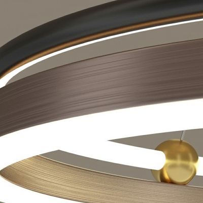 3 Lights Minimalist Style Ring Shape Metal Pendant Chandelier