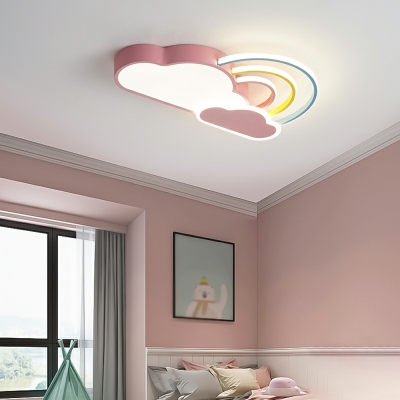 4 Lights Kids Style Cloud Shape Metal Ceiling Flush Mount Lights