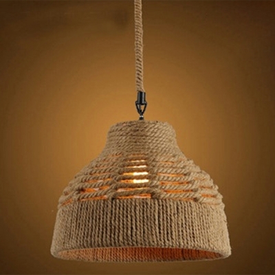 American Personality Hemp Rope Braided Single Pendant for Restaurants and Bars