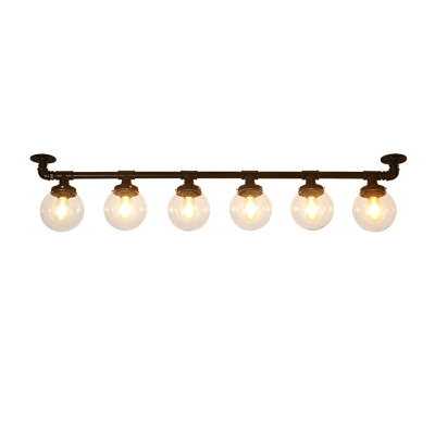 American Style Creative Long Track Ceiling Lamp in Black for Restaurants and Cafes