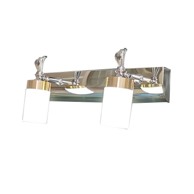 Contemporary Metal Wall Mounted Mirror Front Chrome for Bathroom
