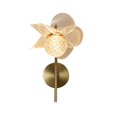 Creative LED Wrought Iron Flower Wall Lamp for Bedroom and Living Room