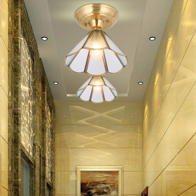 European Retro Glass Ceiling Light Fixture 1 Light for Entrance and Balcony