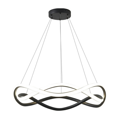 Metal LED Chandelier Lighting Fixtures Linear Minimalism for Living Room