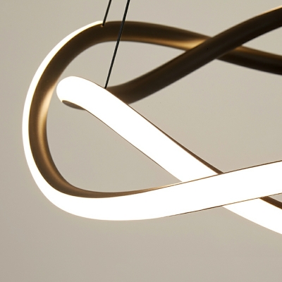 Metal LED Chandelier Lighting Fixtures Linear Minimalism for Living Room
