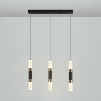 Minimalism Hanging Light Fixtures Cylindrical Black for Living Room