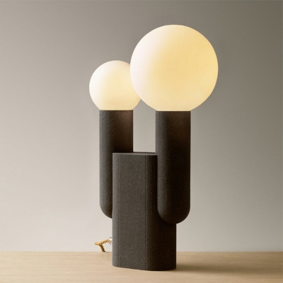 Minimalism Style Nightstand Lamp Globe Glass Macaron for Bedroom