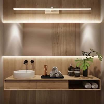 Minimalism Wall Mounted Vanity Lights LED Linear Metal for Bathroom