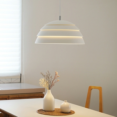 Minimalist Retro Pendant Lamp in White for Restaurant and Bar