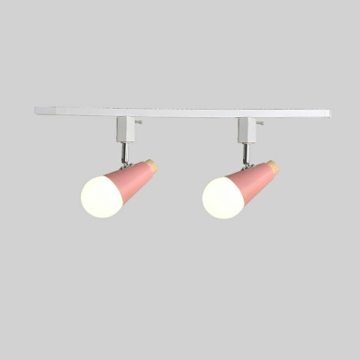 Nordic Macaron Wooden Track Ceiling Lamp for Cloakroom and Bedroom