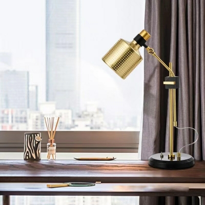 Post Modern Minimalist Hollow Metal Table Lamp in Gold for Bedroom