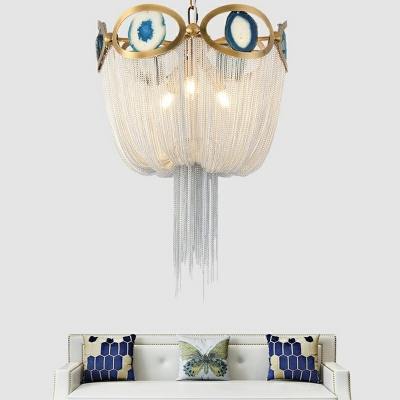 Tassel Chandelier Lighting Fixtures Elegant Drum Minimalism for Living Room