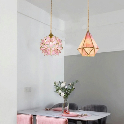 Tiffany Creative Romantic Glass Single Pendant for Aisle and Bedroom